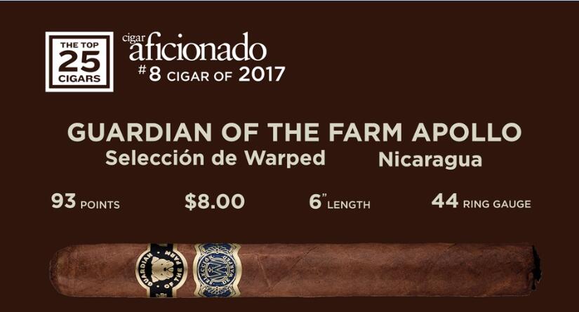 2017年雪茄排名第8名 Guardian Of The Farm Apollo Selección de Warped 农场守护者.阿波罗精选.扭曲