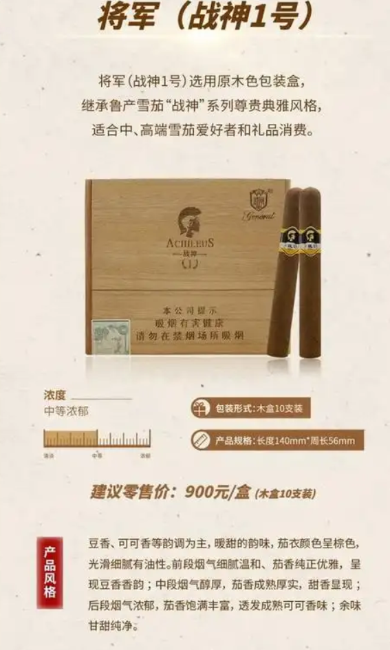 泰山将军战神1号雪茄